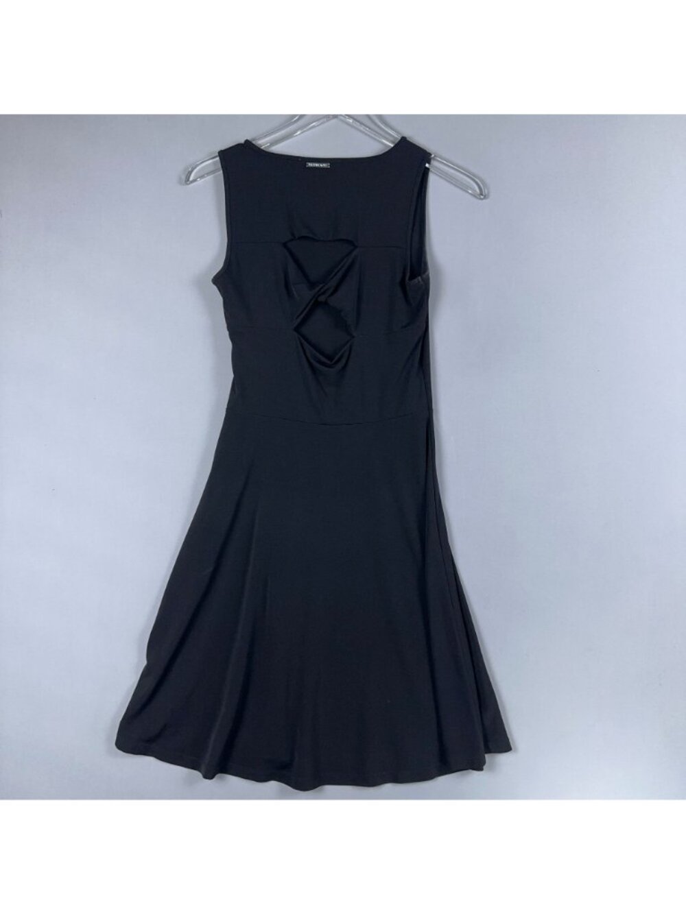 Michael Kors Dress Size XS Black Sleeveless Fit Flare Pleated Back Cutout A-lin - Picture 3 of 9